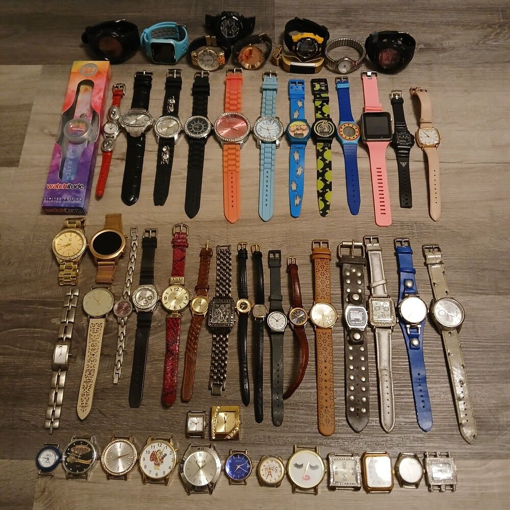 Watch Lot of 50+ Mixed Brands Vintage & Modern Parts/Repair/Craft Untested - K2